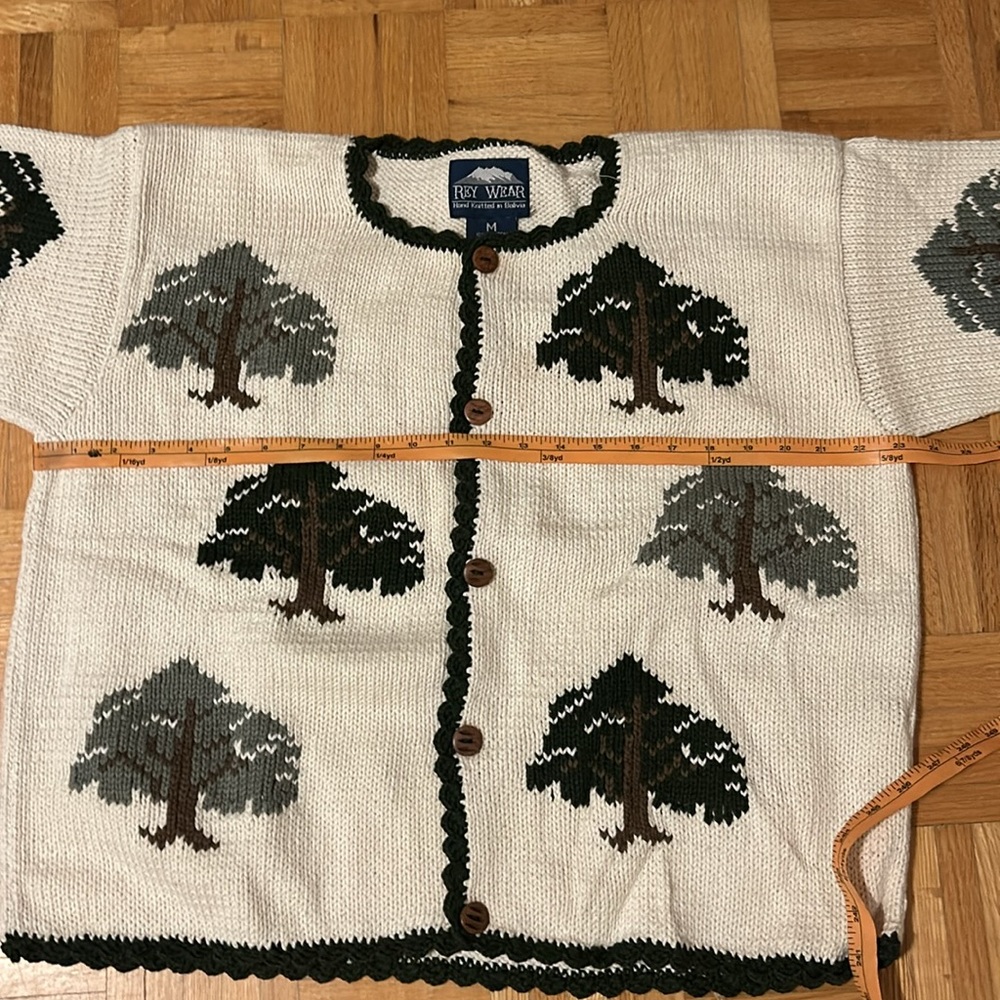Rey Wear Tree Pattern Knit Cardigan - Picture 3 of 13